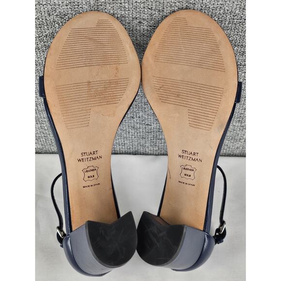 STUART WEITZMAN NEARLYNUDE ANKLE STRAP SANDALS NICE BLUE - SIZE 6.5 - G242246 - Picture 7 of 10